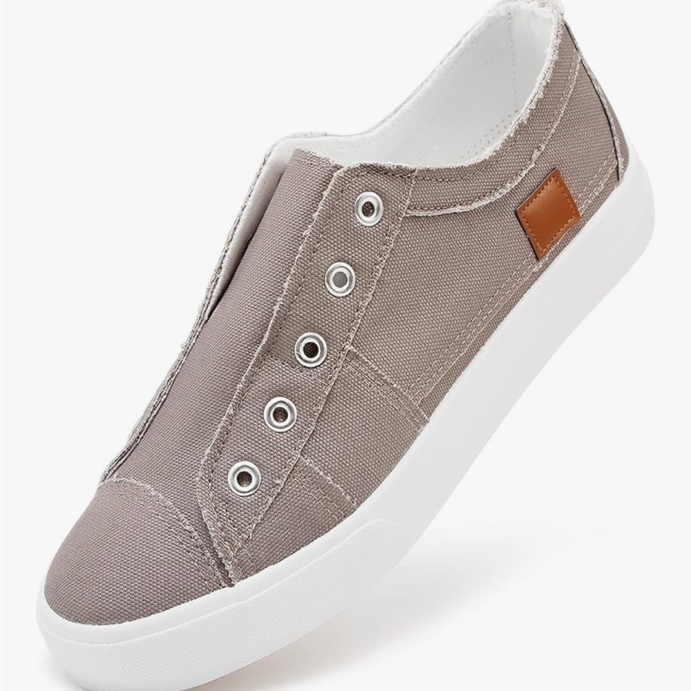 Women’s Slip-On Canvas Sneakers in Taupe